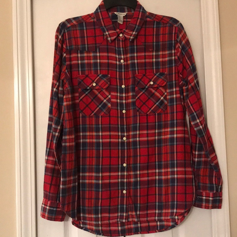 Forever 21 plaid button down shirt size M - Picture 1 of 5